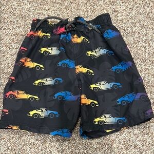 Mish Boys Black Swim Shorts with Rainbow Car Print